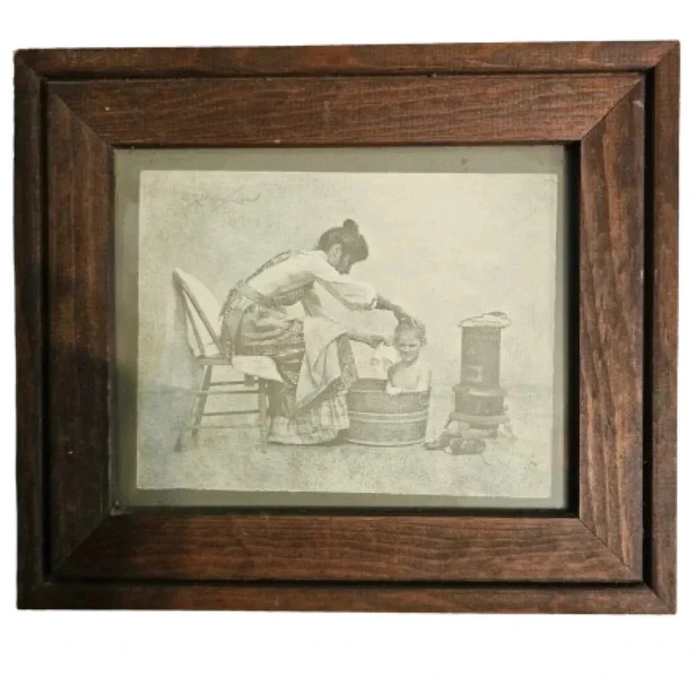 R. Hendrickson Framed Vintage Sepia Print  approximate 5"x6.5"